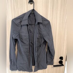 Express Gray button down